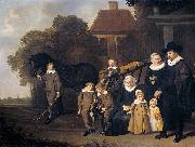 Jacob van Loo The Meebeeck Cruywagen family near the gate of their country home on the Uitweg near Amsterdam. painting